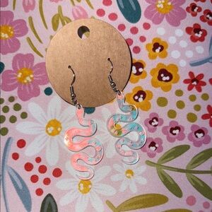 Iridescent Snake Earrings